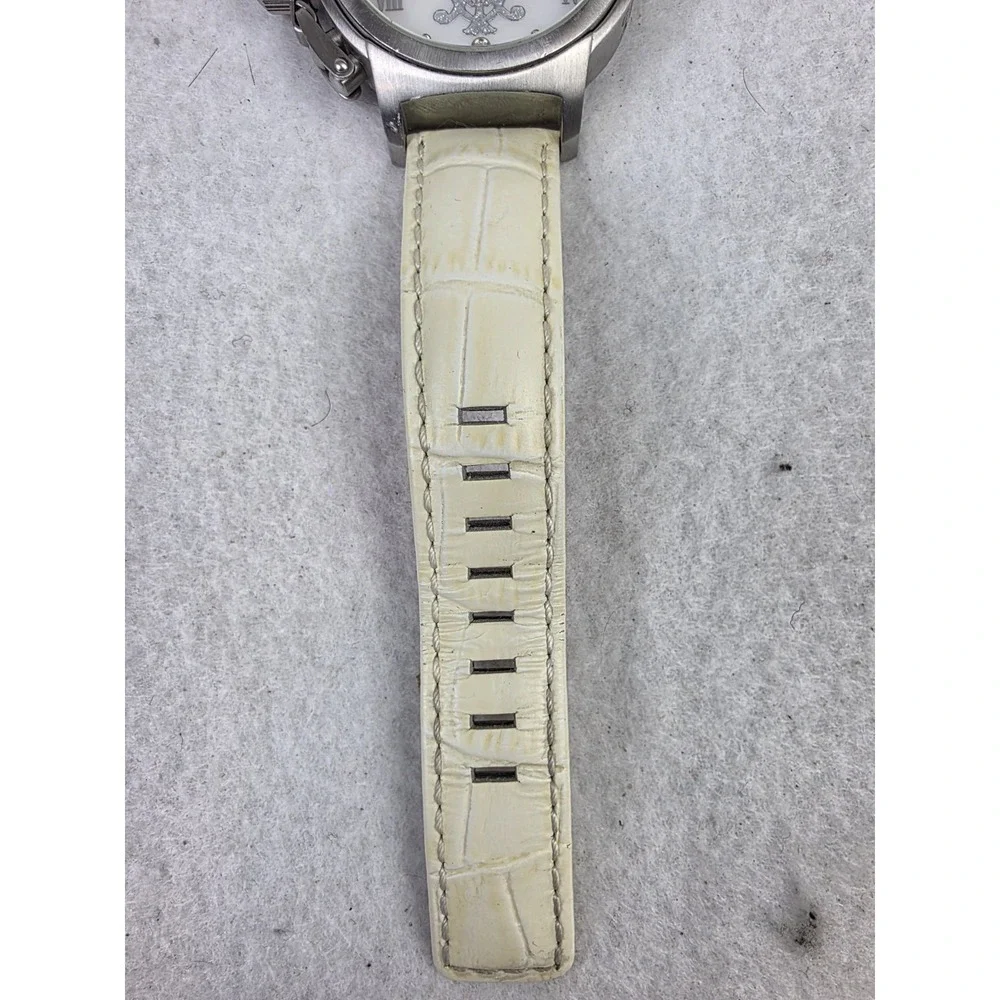 Vintage‎ Christian Audigier Men's Watch Ed Hardy White Genuine Leather INT-314
